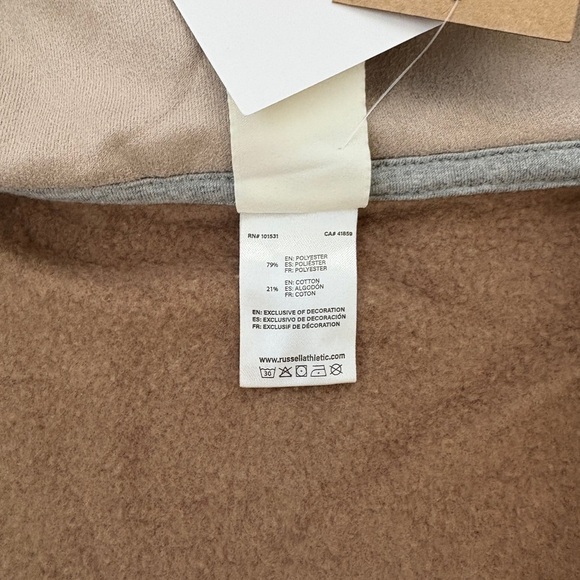 Russell Athletic Men's Cream Zip-Up Hoodie - Picture 7 of 8